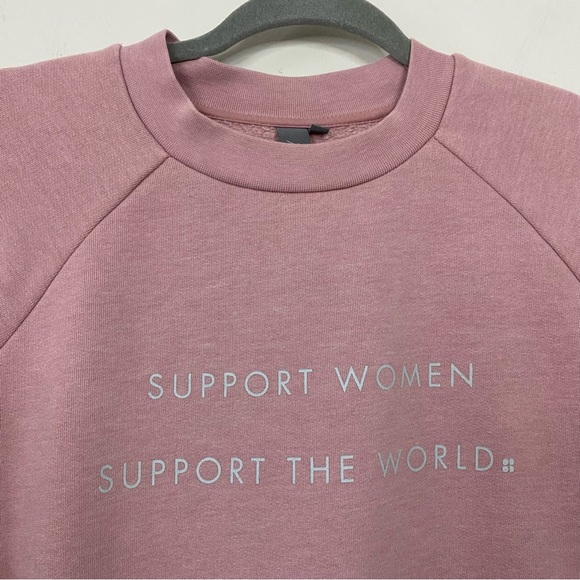 Sweaty Betty Support Women Support The World Graphic Crew Neck Sweatshirt Pink S - Picture 3 of 10